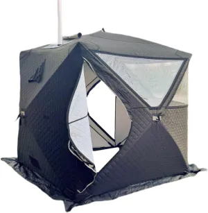 DANCHEL OUTDOOR 1-4 Person Portable Sauna Tent - Foldable Insulated Personal Spa Steam Sauna Tents with Stove Jack Waterproof for All Weather Camping or Home, Easy Setup 70.8x70.8x78''