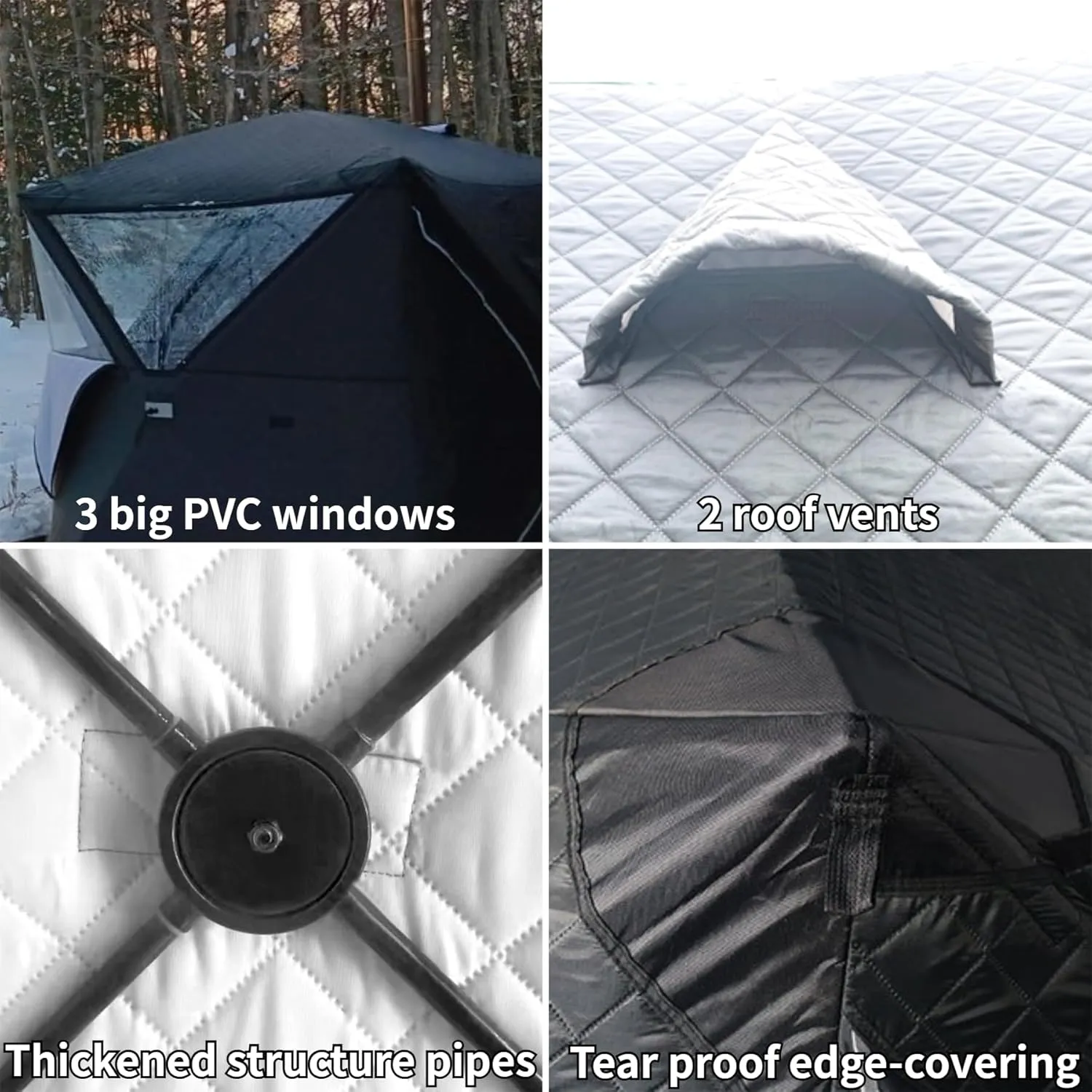 DANCHEL OUTDOOR 1-4 Person Portable Sauna Tent - Foldable Insulated Personal Spa Steam Sauna Tents with Stove Jack Waterproof for All Weather Camping or Home, Easy Setup 70.8x70.8x78''