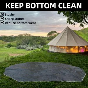 DANCHEL OUTDOOR 4 Season Yurt Tent Footprint with Waterproof Rain Fly Tarp for Bell Tent Glamping Accessories(6m/20ft)