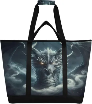Darkness Dragon Reusable Insulated Lunchbox Cooler Bag, Leakproof Kitchen Grocery Bag Collapsible Portable Cooler Tote Bag for Picnic, Camping, Office, Travel