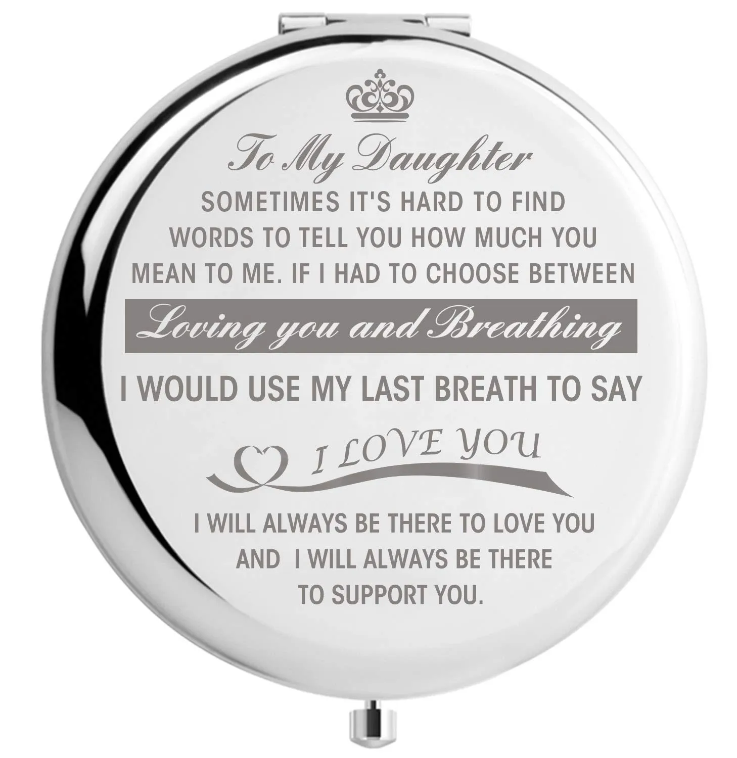 Daughter Gifts from Mom, Graduation Gifts for Her, Mothers Day Present for Daughter, Engraved Pocket Mirror
