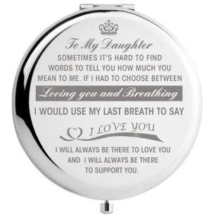 Daughter Gifts from Mom, Graduation Gifts for Her, Mothers Day Present for Daughter, Engraved Pocket Mirror