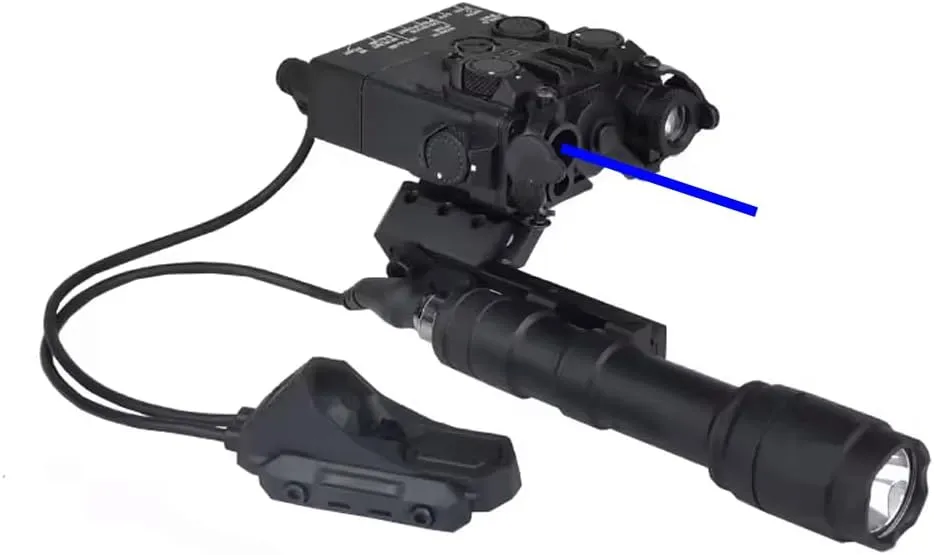 DBA2 Box Aiming Laser Sight Indicator(IR/Red/Green/Blue Laser & White LED Flashlight)   M600C Flashlight   AX Dual Wire Pressure Switch (SF 2.5)   Offset Left Scout Mount for M&K SMR Rail, Black