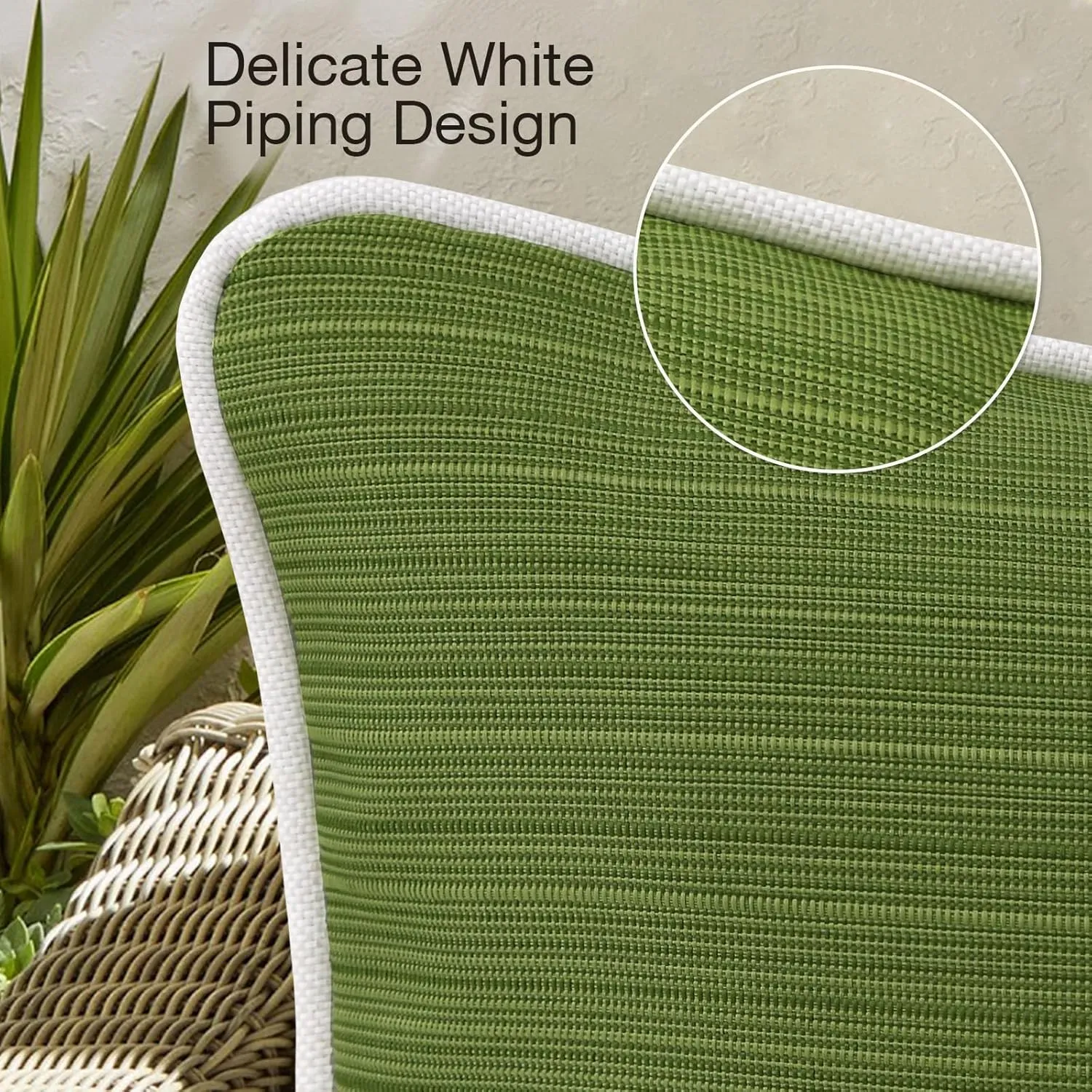 Decorative Outdoor Waterproof Throw Pillows with Inserts, Set of 4, 18" x18" Pillows for Patio, Backyard, Bed, Couch, and Patio Furniture, Lawn Green