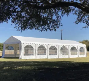 DELTA Canopies 40'x20' PE Party Tent - Large Heavy Duty Wedding Tent Outdoor Event Shelter Upgraded Galvanized Canopy, Waterproof Top   5 Storage Bags