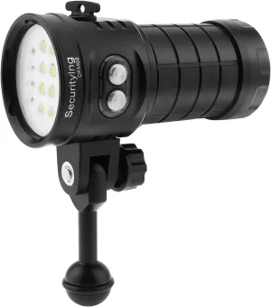 DFM02 Scuba Diving Video Light, 3500 Lumens, Underwater 150m, 6 Modes, 120 Degrees Wide Beam Angle, Underwater Flashlight with Red Blue Light for Photography