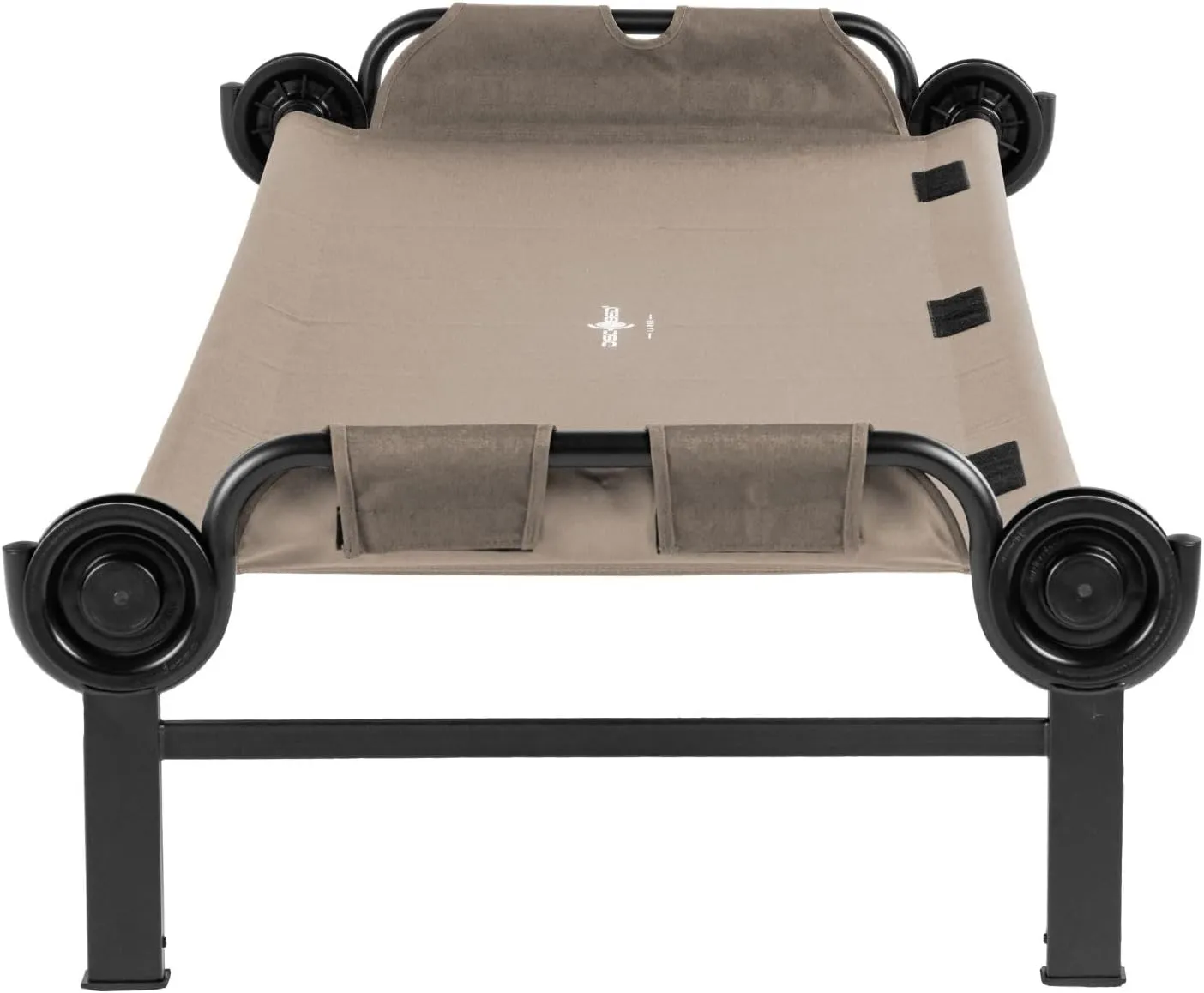 Disc-O-Bed Large Outdoor Modular 1 Person Single Camping Cot Portable Bed with 2 Height Options for Adults, Sleep Solution for Tents, Tan