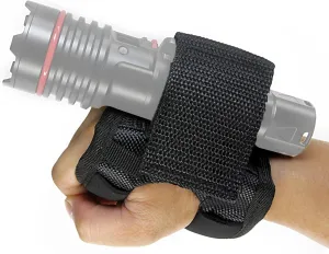 Diving Flashlight Glove Hands-Free Dive Light Holder with Magic Tape Diving Flashlight Holder Universal Adjustable Wrist Strap(Not Included Flashlight)