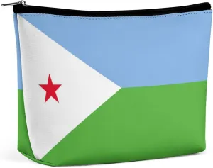 Djibouti Flag Travel Friendly Makeup Bag Compact Waterproof Cosmetic Pouch Organizer for Women