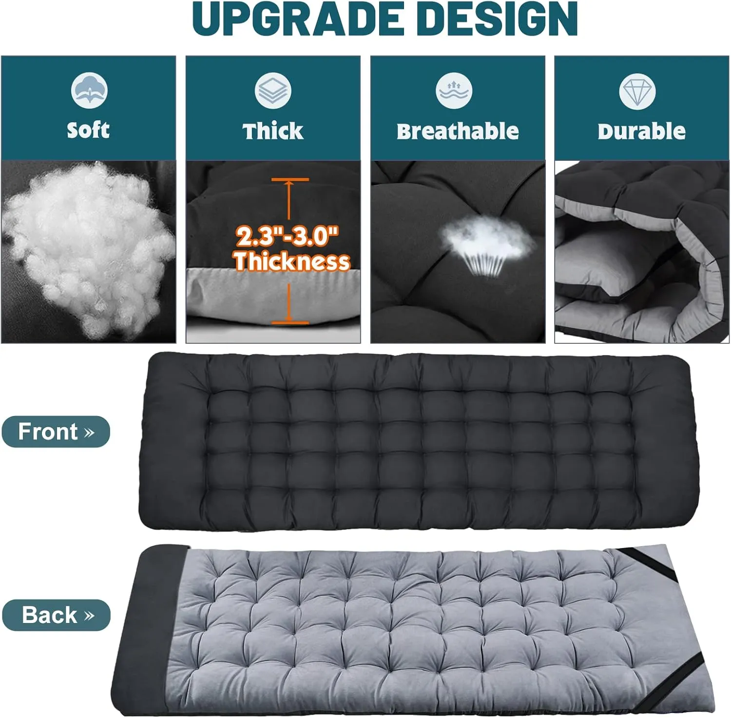 DoCred Oversized XXL Folding Camping Cot with Mattress, Heavy Duty Sleeping Cot Bed Portable Adults Outdoor Bed with Carry Bag, Travel Camp Cots