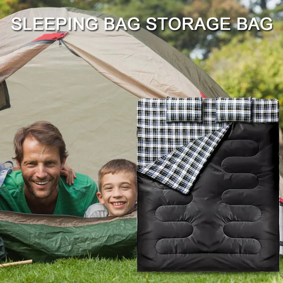 Double Sleeping Bag Sleeping Bags For Adults2 Pillows Bag Large Camping Sleeping Bag Lightweight Sleeping Bag
