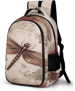 Dragonfly Bee Travel Backpack Adjustable Computer Bag Casual Travel Daypack Satchel Backpack Unisex