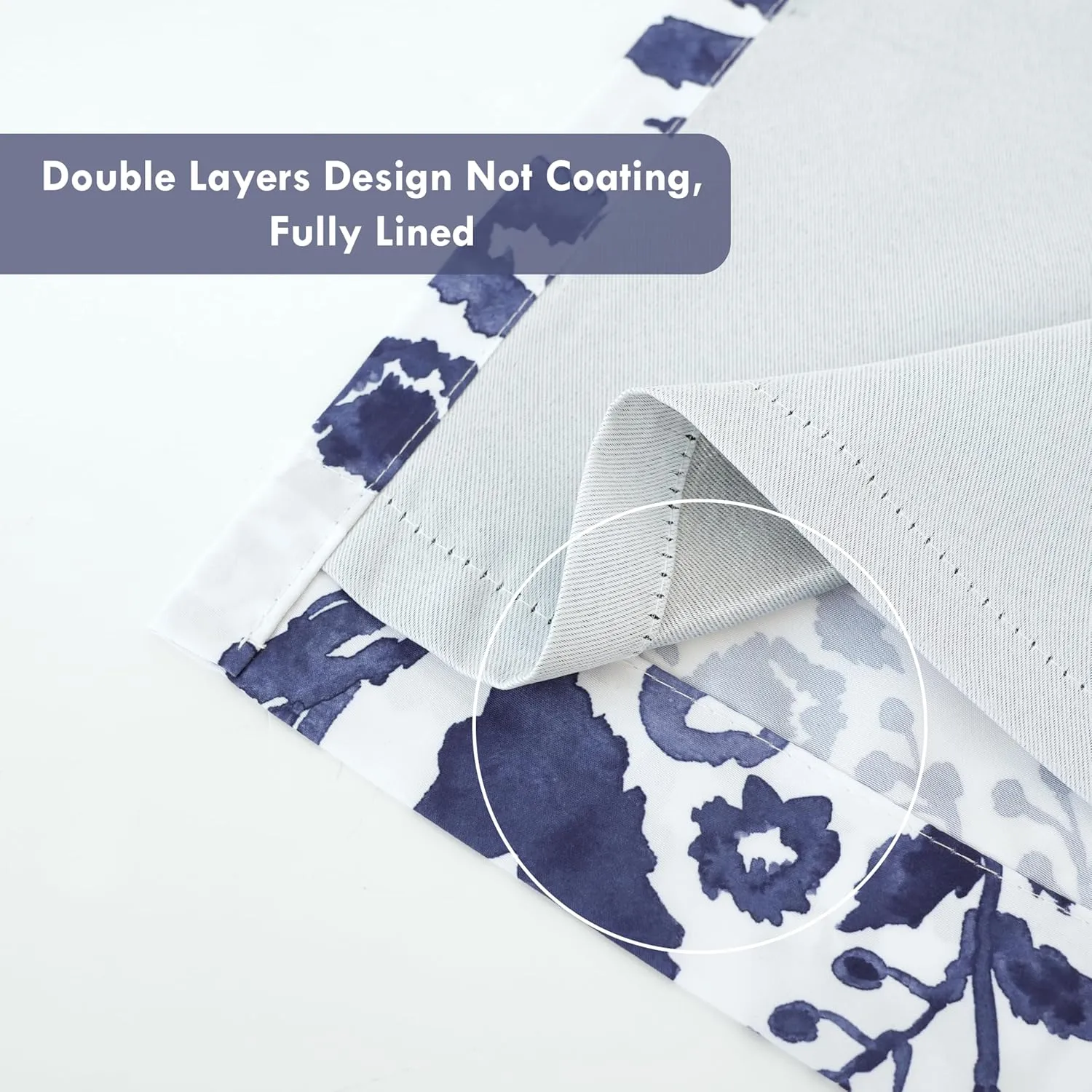 DriftAway Julia Lined Valance Double Layer Thermal Insulated Room Darkening Blackout Valances 3 Inch Rod Pocket Window Valance for Bathroom Living Room 52 Inch by 18 Inch Navy