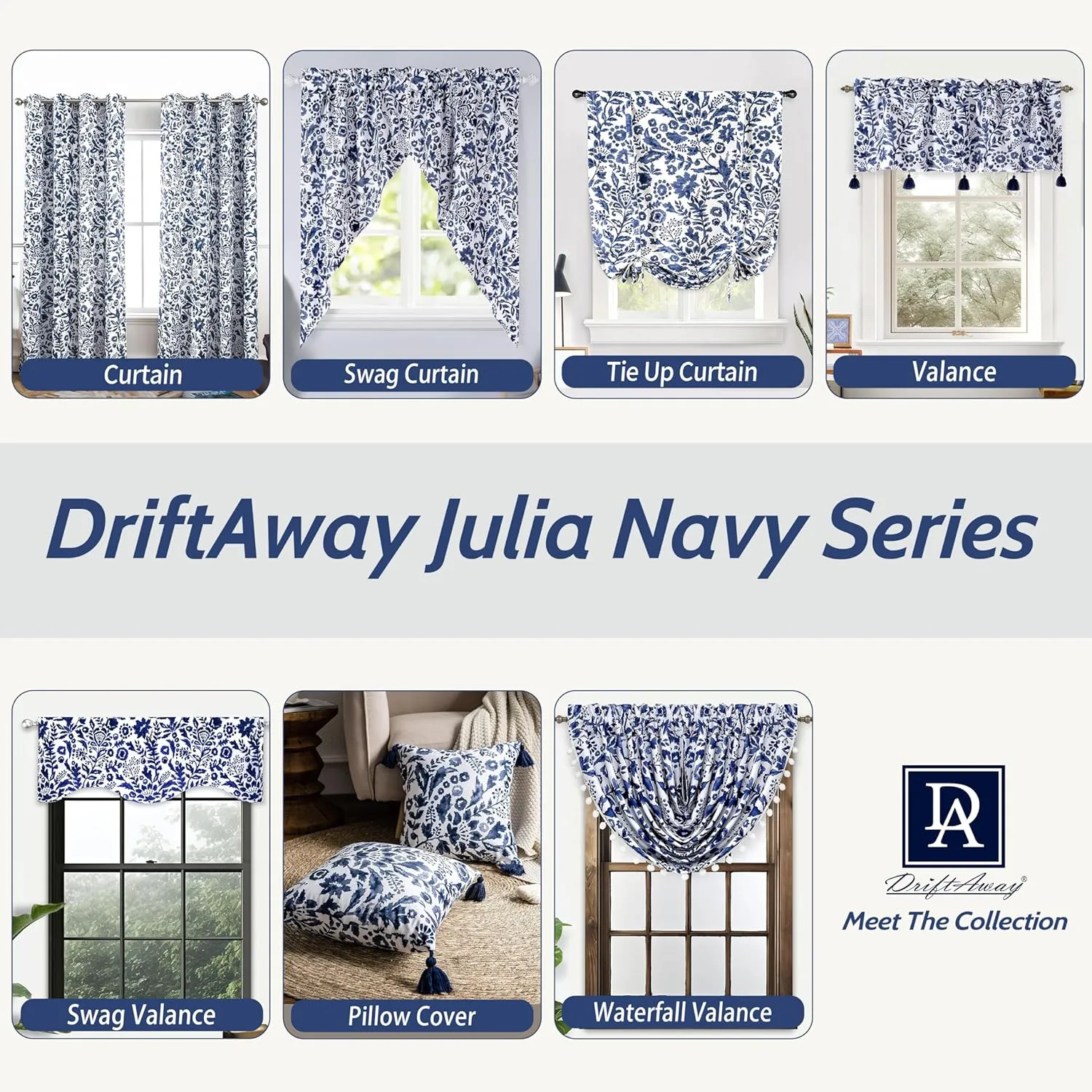 DriftAway Julia Lined Valance Double Layer Thermal Insulated Room Darkening Blackout Valances 3 Inch Rod Pocket Window Valance for Bathroom Living Room 52 Inch by 18 Inch Navy