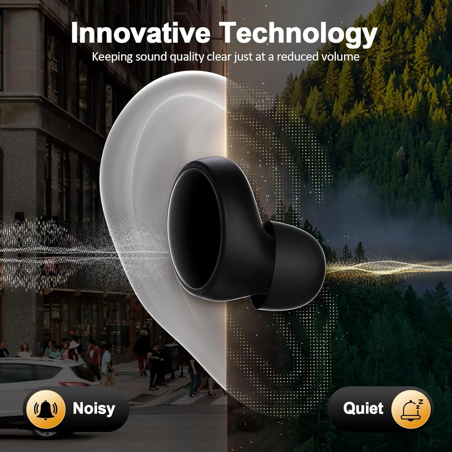 Ear Plugs for Sleeping Noise Cancelling, 45dB Noise Reduction Earplugs for Sleep, Concert, Snoring, Focus, Work Silicone Hearing Protection Earplugs with 8 Tips (XS-L) Reusable Soft Earplug Black