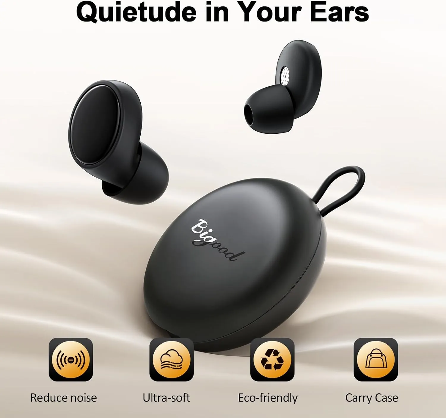 Ear Plugs for Sleeping Noise Cancelling, 45dB Noise Reduction Earplugs for Sleep, Concert, Snoring, Focus, Work Silicone Hearing Protection Earplugs with 8 Tips (XS-L) Reusable Soft Earplug Black