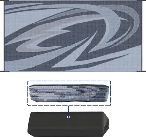 EEZ RV Products 9'x18' GW Heavy Duty Reversible/Durable Outdoor Patio/RVing Mats(9ft x18ft Grey) Come with Large Storage Bag & 6 Sets of Stakes and Washer