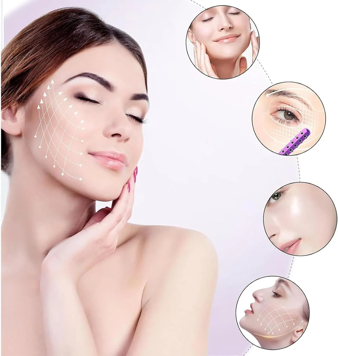 Elarique Face Roller, Elarique Sculptor Roller, Lets Neck Serum Rollers, Uplift Facial Massaging Beauty Tool, Portable with Ergonomic Handle (C#3)