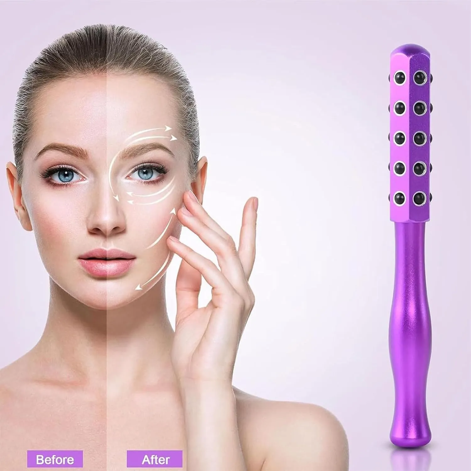 Elarique Face Roller, Elarique Sculptor Roller, Lets Neck Serum Rollers, Uplift Facial Massaging Beauty Tool, Portable with Ergonomic Handle (C#3)