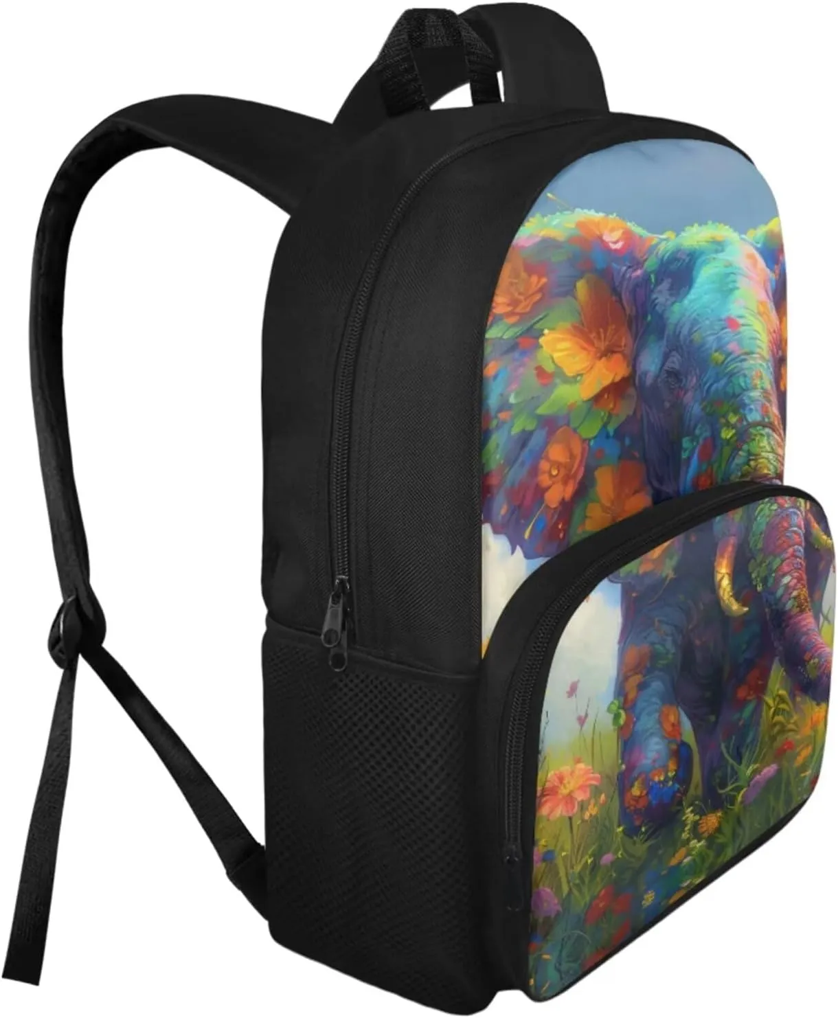 Elephants Print Backpack Lunchbox for Girls 5 to 12 Years Old Reusable Foldable Insulated Lunch Bag Lightweight Tote Bag for School for Middle School Junior Middle School