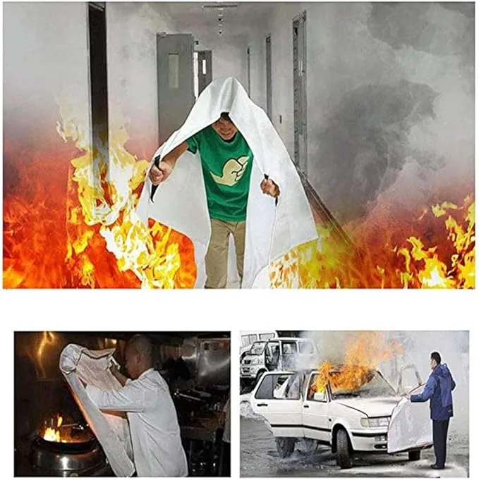 Emergency Fire Blanket for Home Kitchen Fiberglass Fire Suppression Blanket Great for School,Office,Camping,Grill,Car,Warehouse,Emergency Surival Safety (2 Pack,39 in X 39 in)