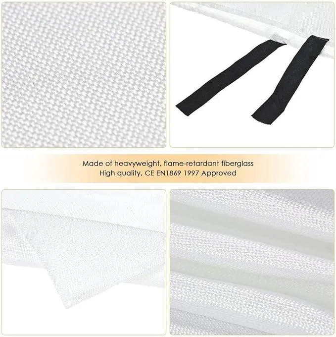 Emergency Survival Fiberglass Fire Blanket Shelter Safety Cover Ideal for The Kitchen, Fireplace, Grill, car, Camping (70x70 in)