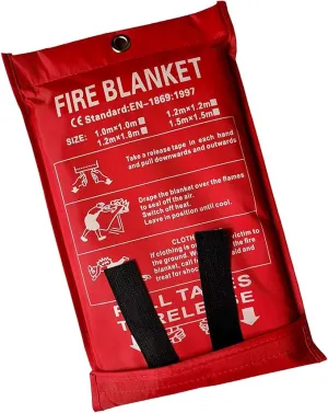 Emergency Survival Fiberglass Fire Blanket Shelter Safety Cover Ideal for The Kitchen, Fireplace, Grill, car, Camping (70x70 in)