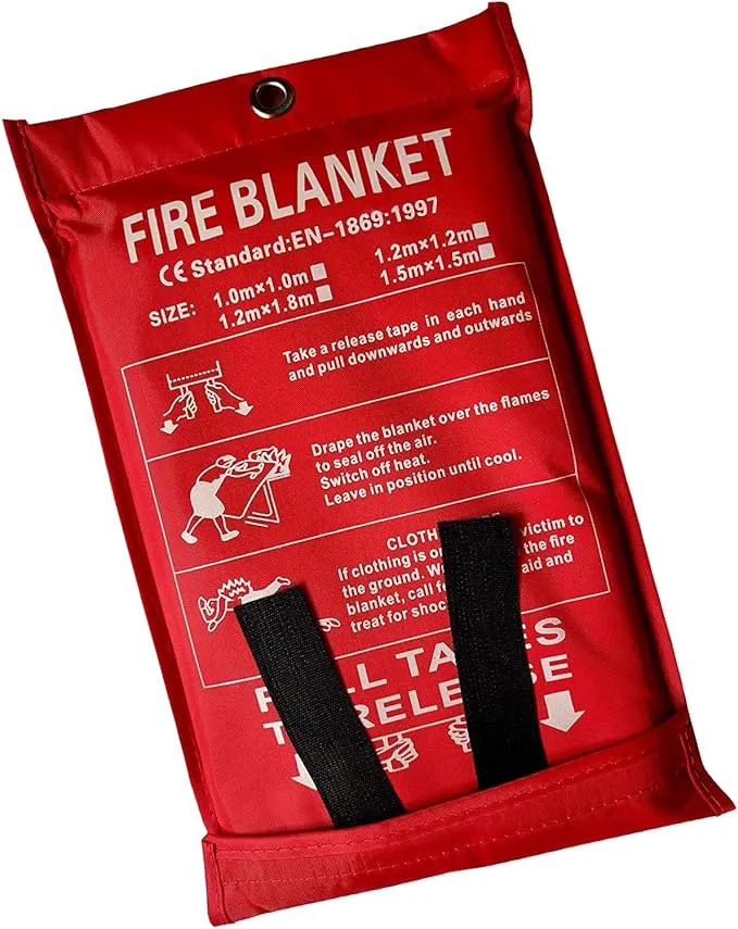 Emergency Survival Fiberglass Fire Blanket Shelter Safety Cover Ideal for The Kitchen, Fireplace, Grill, car, Camping (70x70 in)