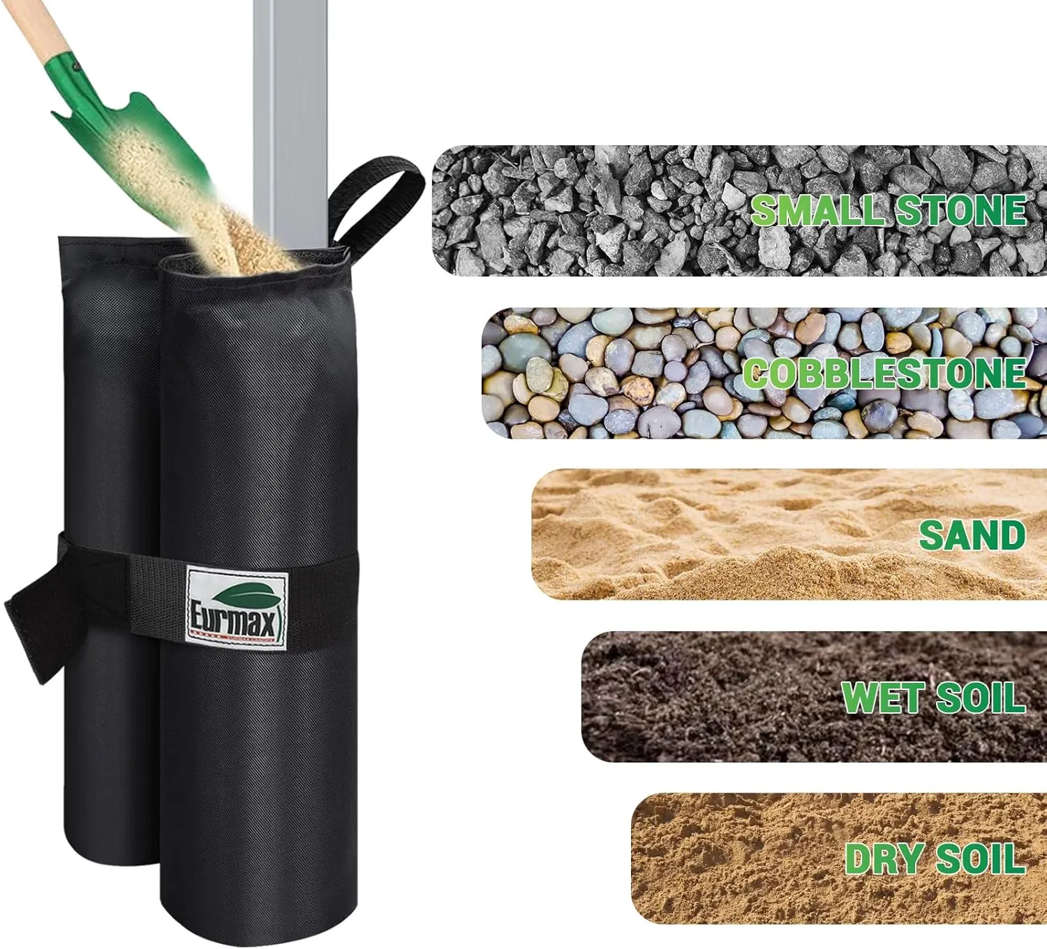Eurmax USA Weight Bags for Pop up Canopy Outdoor Shelter,Gazebo Instant shelter Leg Canopy Weights, Sand Bags, Set of 4(Black)