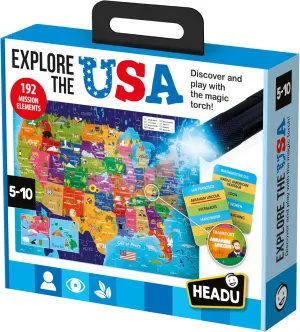 Explore The USA – Kids Learning Toys Ages 5-10, Educational Toys for 5 6 7 8 9 10 Years Old Boys Girls, United States Puzzle, US Maps for Kids, Map of USA, Educational USA Puzzle, Teaching Games