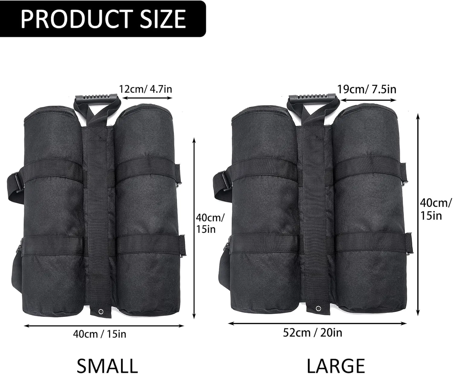 Extra Large Canopy Weight Bags(320 lbs) Set of 4, Heavy Duty Leg Gazebo Extra Large Weights Sand Bags for Pop up Canopy Tent, Instant Outdoor Sun Shelter, Patio Umbrella