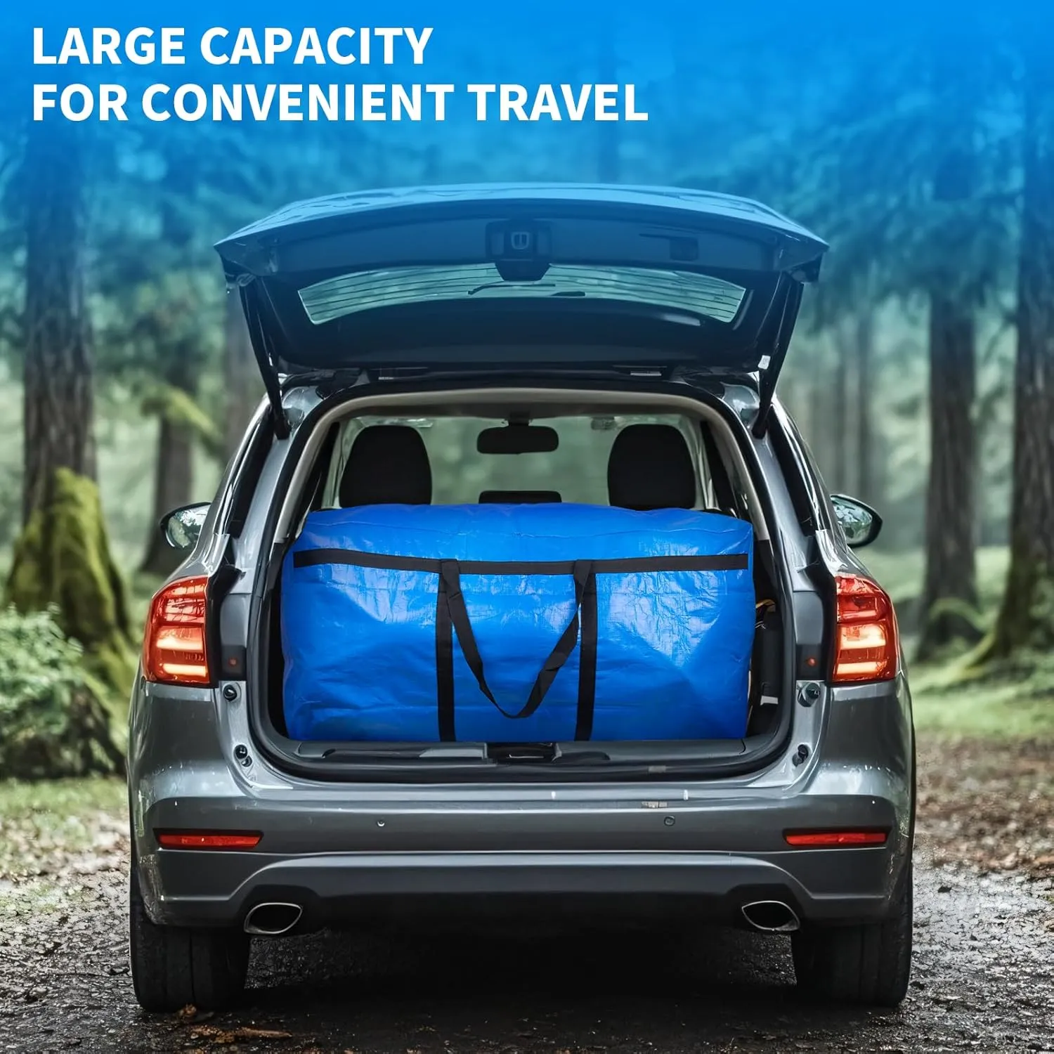 Extra Large Storage Duffle Bag Huge Moving Bags for College Dorms Moving Clothes Blankets Christmas Tree, Bedding (Blue 2 Pack)