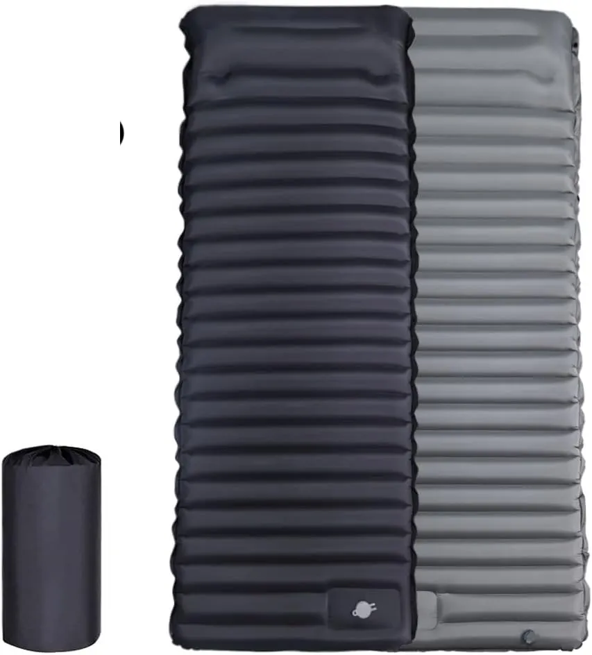 Extra Thickness Inflatable Sleeping Pad with Built-in Pump, Most Comfortable Camping Mattress for Backpacking, Car Traveling and Hiking, Compact and Lightweight Ultralight (Black)