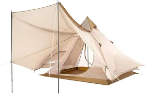 Family Camping Tent Large Double Layer Pyramid Tent Camping Mongolian Yurt Tent for Picnic, Festival