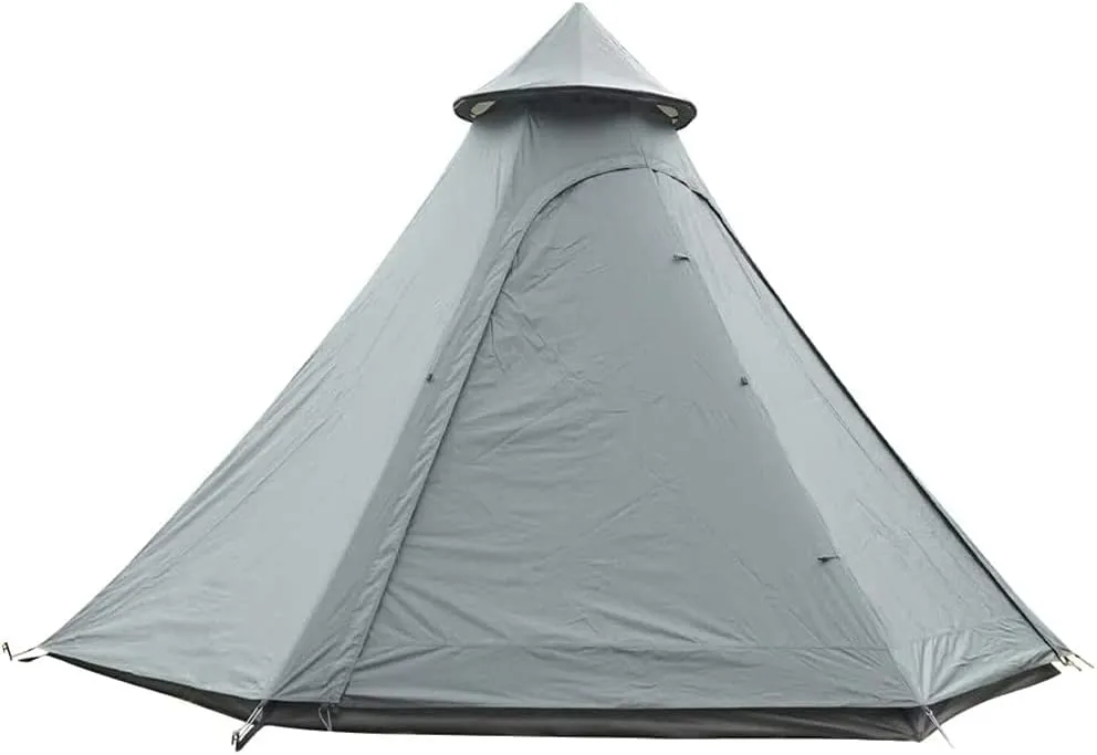 Family Camping Tent Large Waterproof Tipi Tents 4 Person Room Teepee Tent Instant Setup Double Layer for Outdoor Trip Yurt Truck Tent