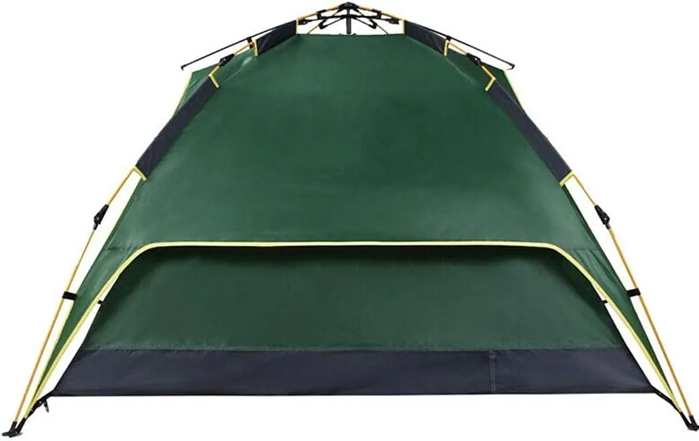 Family Tent Camping Tent Instant Pop Up Tent Waterproof Sun Shelter 3-4 Person Double Door Outdoor Tent, Metal, 220X190X120CM