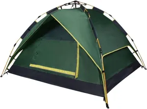 Family Tent Camping Tent Instant Pop Up Tent Waterproof Sun Shelter 3-4 Person Double Door Outdoor Tent, Metal, 220X190X120CM