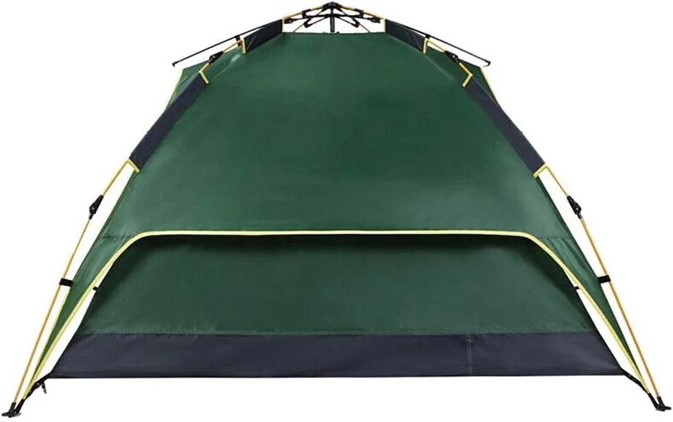 Family Tent Camping Tent Instant Pop Up Tent Waterproof Sun Shelter 3-4 Person Double Door Outdoor Tent, Metal, 220X190X120CM