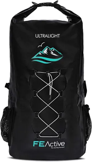 FE Active Dry Bag Waterproof Backpack - 30L Eco Friendly Bag for Men & Women for Fishing, Travel, Hiking, Beach & Survival Gear. Storage for Camera & Camping Accessories | Designed in California, USA