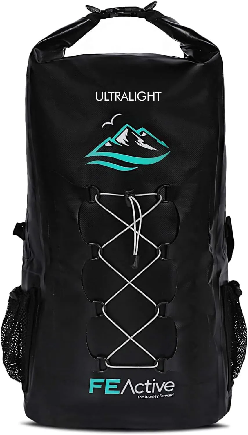 FE Active Dry Bag Waterproof Backpack - 30L Eco Friendly Bag for Men & Women for Fishing, Travel, Hiking, Beach & Survival Gear. Storage for Camera & Camping Accessories | Designed in California, USA