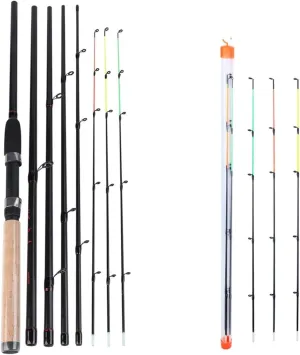 Feeder Fishing Rod Lengthened Handle 6 Sections Fishing Rod L M H Power Carbon Fiber Travel Rod Fishing Tackle DaJiKan (Color : Burgundy)