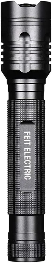 Feit Electric LED Tactical Flashlight - Aluminum Alloy - Zoomable Strike Bezel; Illuminate up to 1,000 feet - Adjustable Brightness from 260-1000 Lumen | Requires 3-C Batteries