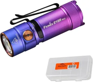 Fenix E18R V2.0 EDC Flashlight, 1200 Lumens USB-C Rechargeable Ultra Compact Pocket Light (Nebular)