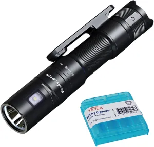 Fenix LD12R EDC Flashlight, 600 Lumen USB-C Rechargeable, AA Compatible, Main and Side Dual LEDs Work Light with Magnetic Clip and Lumentac AA Organizer