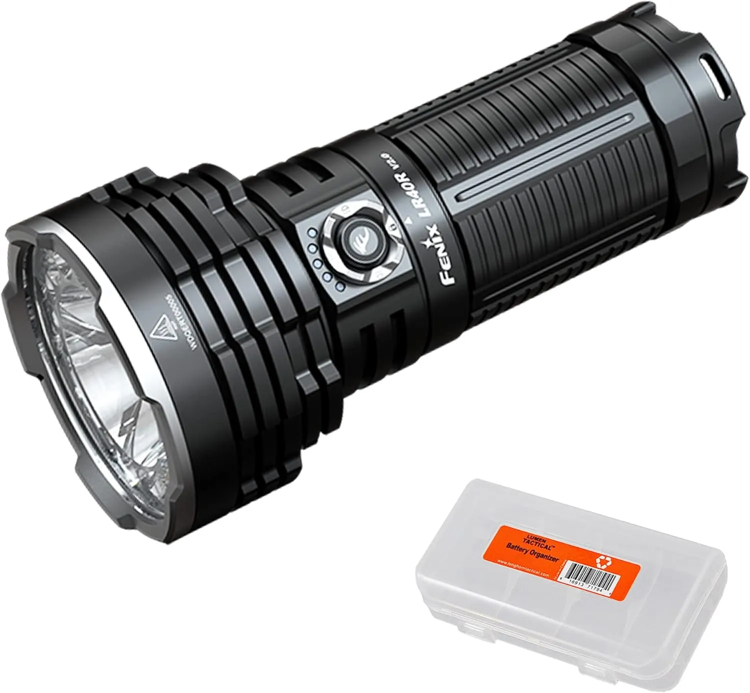 Fenix LR40R V2.0 15,000 Lumen Super Bright Flashlight, USB-C Fast Charging Rechargeable Long Throw Searchlight with Floodlight and Spotlight and Organizer