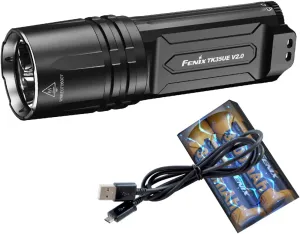 Fenix TK35UE V2.0 (TK35UEV2) 5000 lumens Tactical Flashlight with Batteries and a LumenTac USB Charger Set