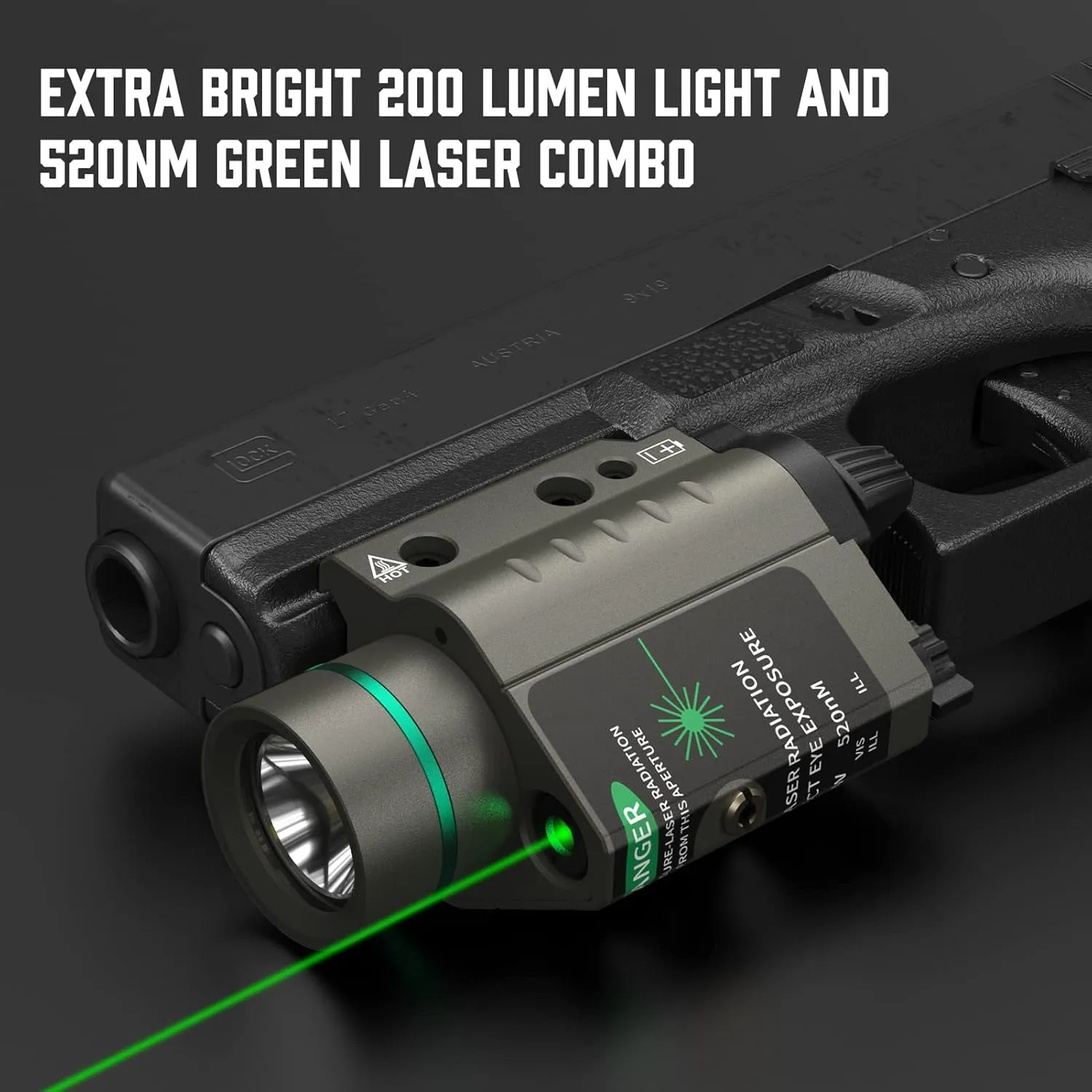 Feyachi Red/Green Laser Flashlight Combo 500 Lumen Tactical Light with Picatinny Rail Mount
