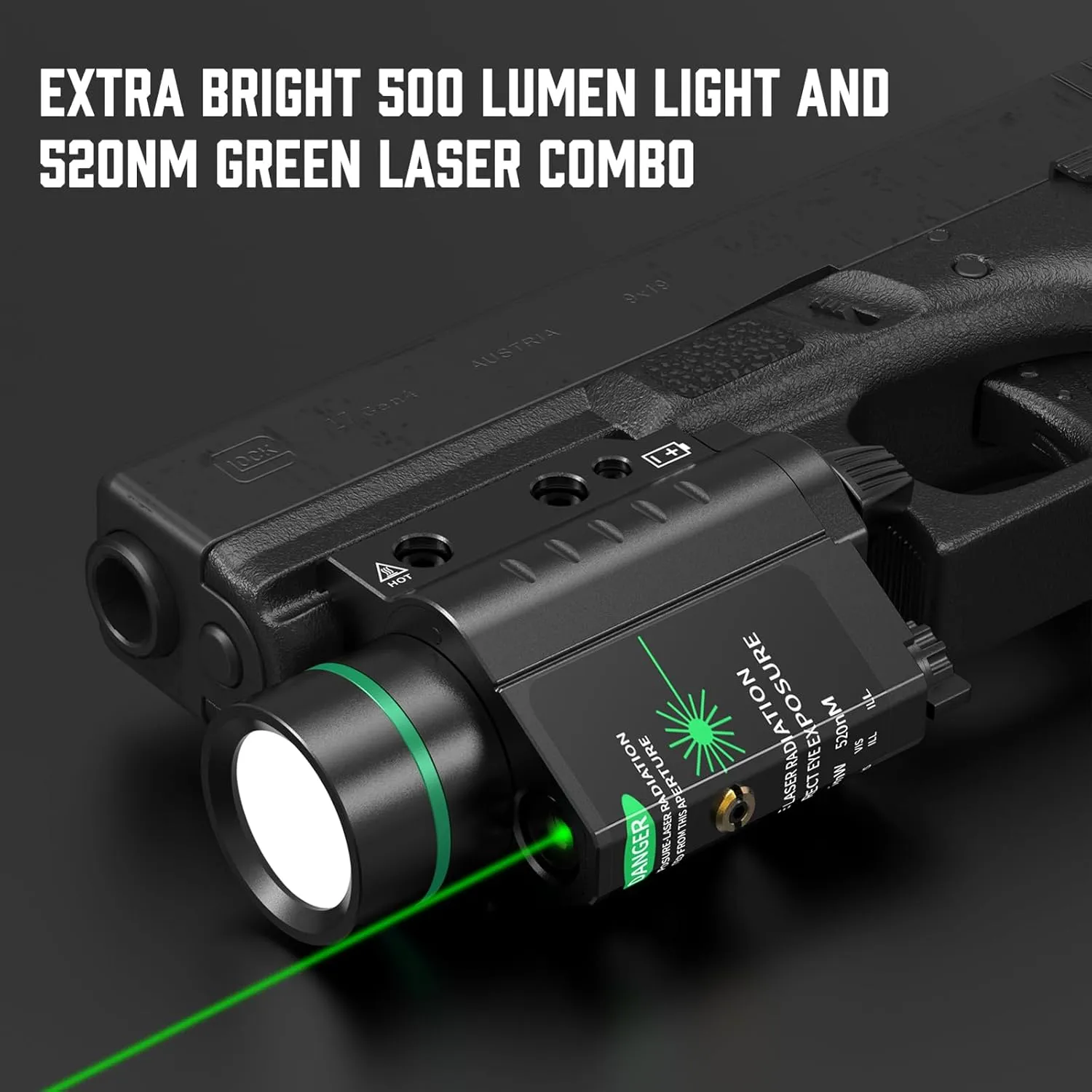 Feyachi Red/Green Laser Flashlight Combo 500 Lumen Tactical Light with Picatinny Rail Mount