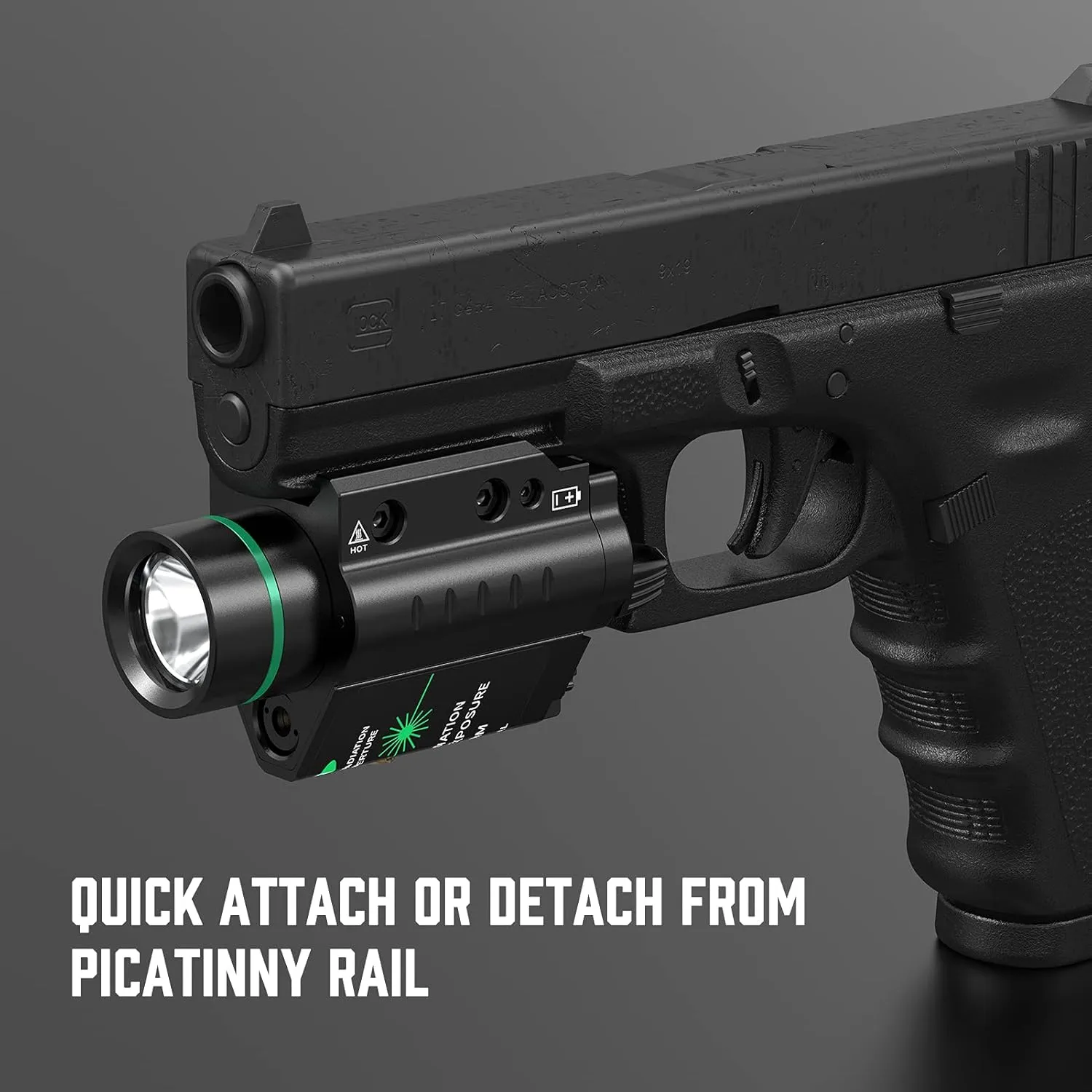 Feyachi Red/Green Laser Flashlight Combo 500 Lumen Tactical Light with Picatinny Rail Mount