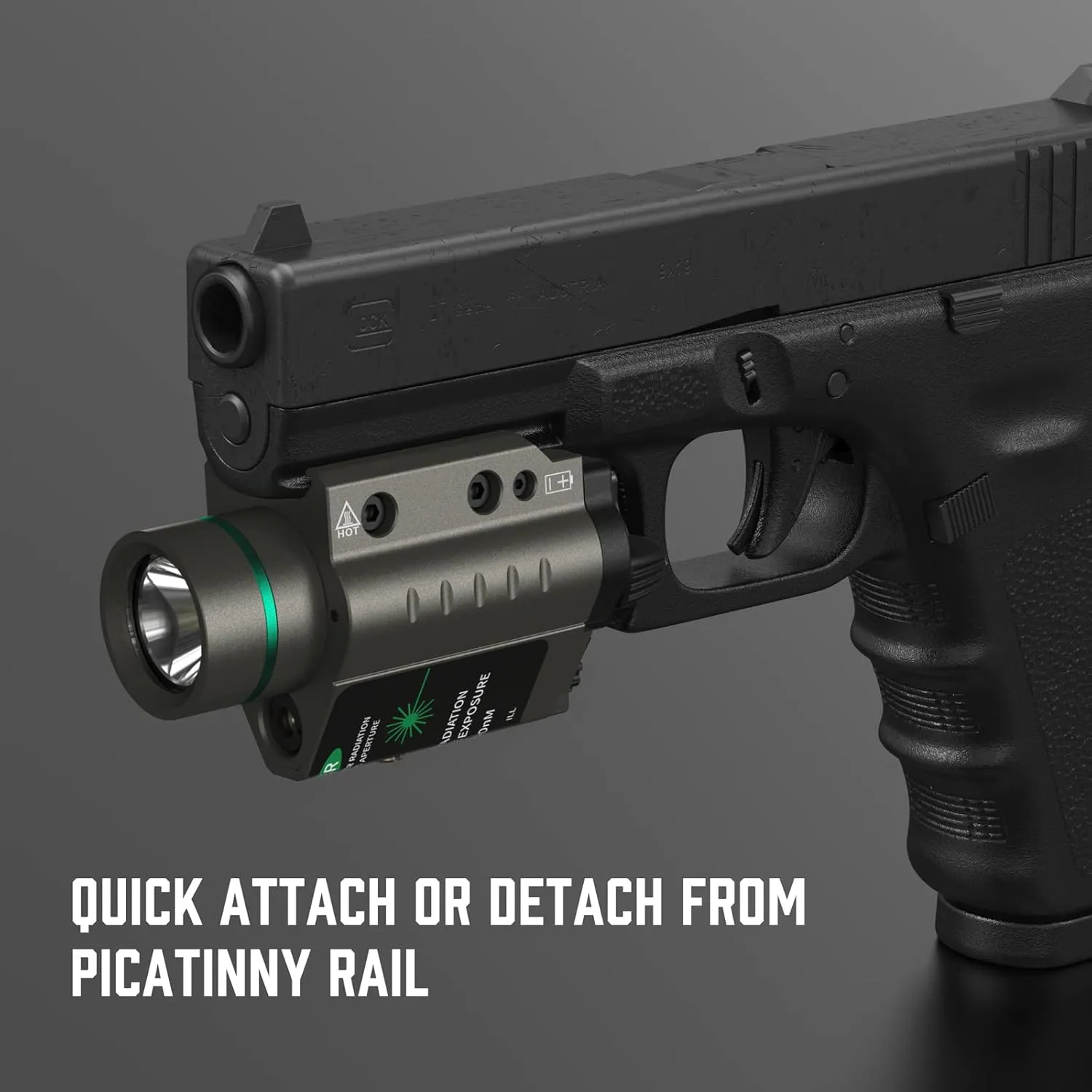 Feyachi Red/Green Laser Flashlight Combo 500 Lumen Tactical Light with Picatinny Rail Mount